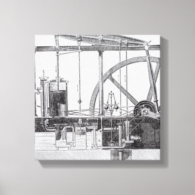 Lienzo Motor de vapor (Anverso)