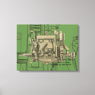 Lienzo Motor Wisconsin Milwaukee Motor de gas X