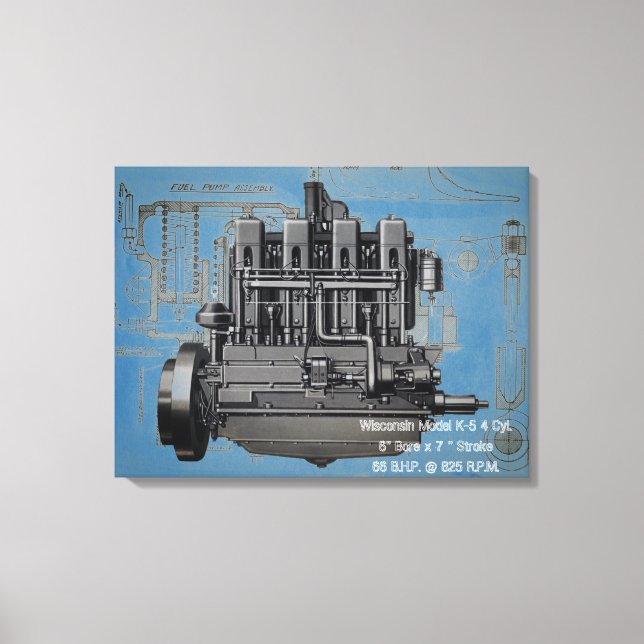 Lienzo Motor Wisconsin Milwaukee Motor Wisconsin Motor Te (Anverso)