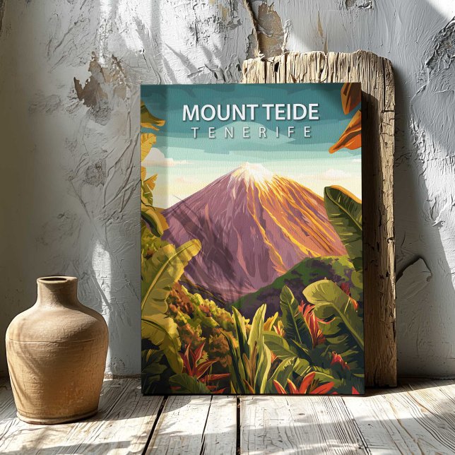 Lienzo Mount Teide Tenerife Canvas Print Travel Poster  (Mount Teide Tenerife Canvas Print Travel Poster by TinkPrints.)