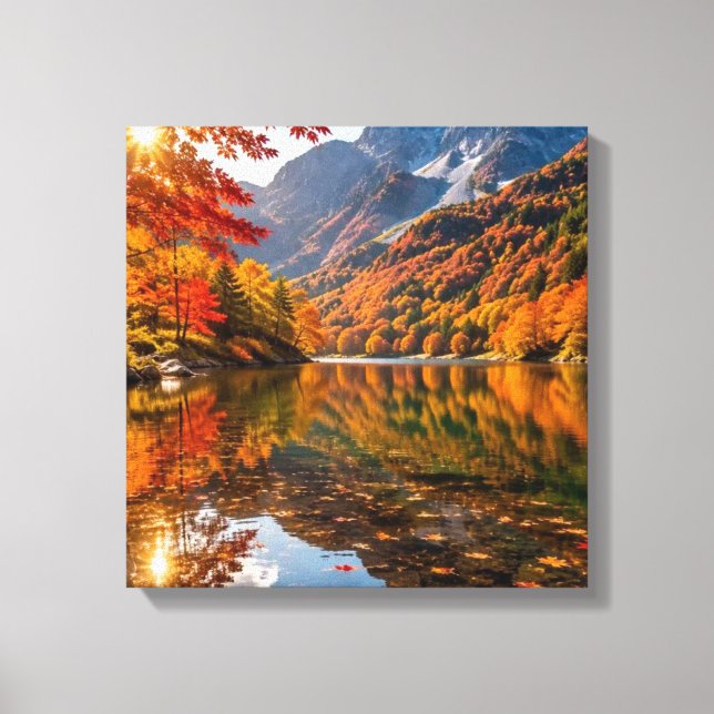 Lienzo Mountain Calm in Fall (Anverso)