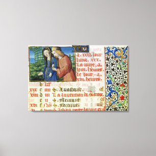 Lienzo Ms 134 mayo: Pares que cortejan, de un libro de