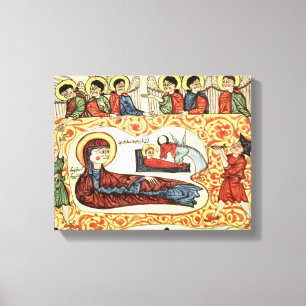 Lienzo Ms 404 fol.1v La Natividad, de un Evangelio