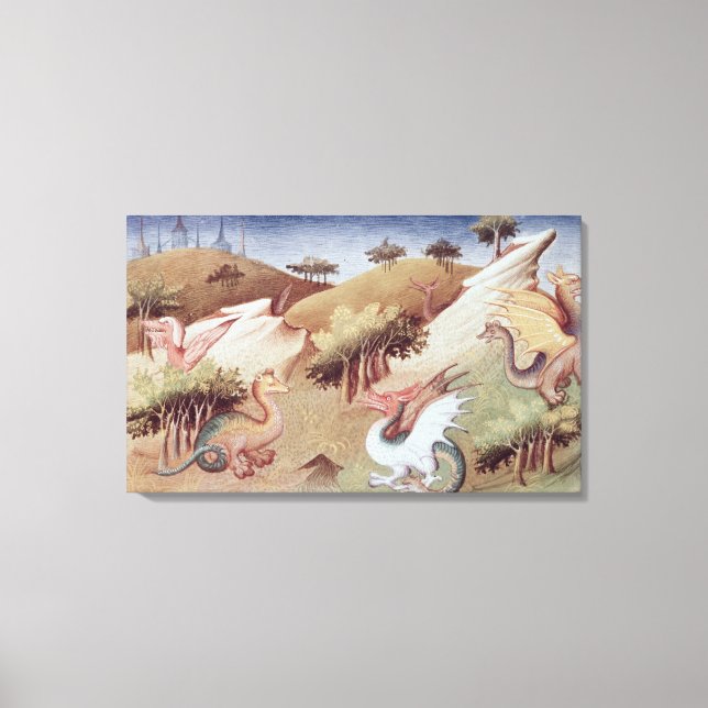 Lienzo Ms Fr 2810 f.55v Dragones y otros animales (Anverso)