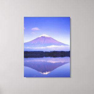 Lienzo Mt. Fuji con nube lenticular, lago Motosu,