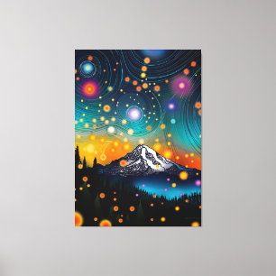 Lienzo Mt. Rainier Starry Sky