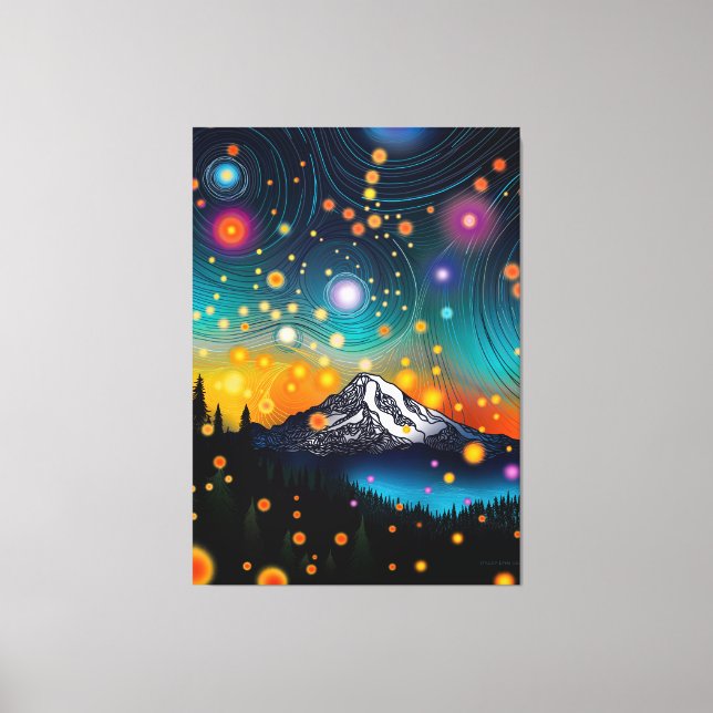 Lienzo Mt. Rainier Starry Sky (Anverso)