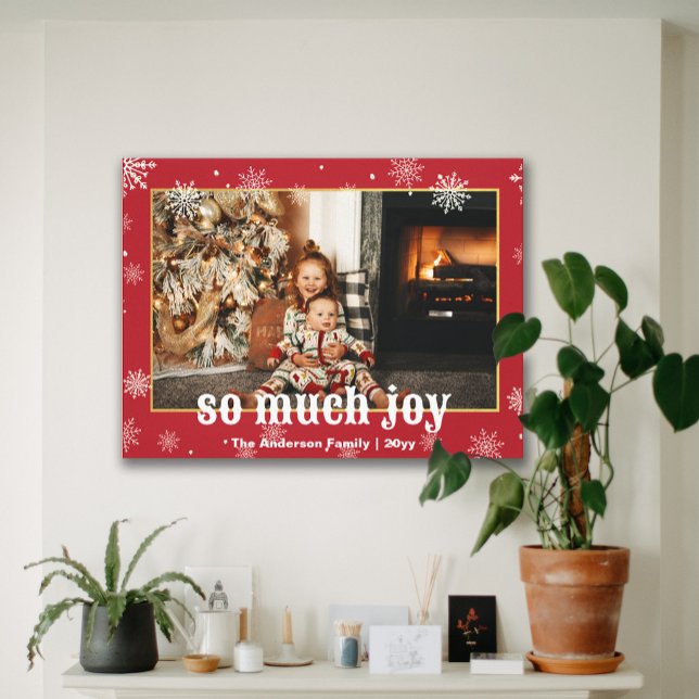 Lienzo Mucha alegría, divertida foto familiar de Navidade (So Much Joy Funny Christmas Family Photo Canvas Print)