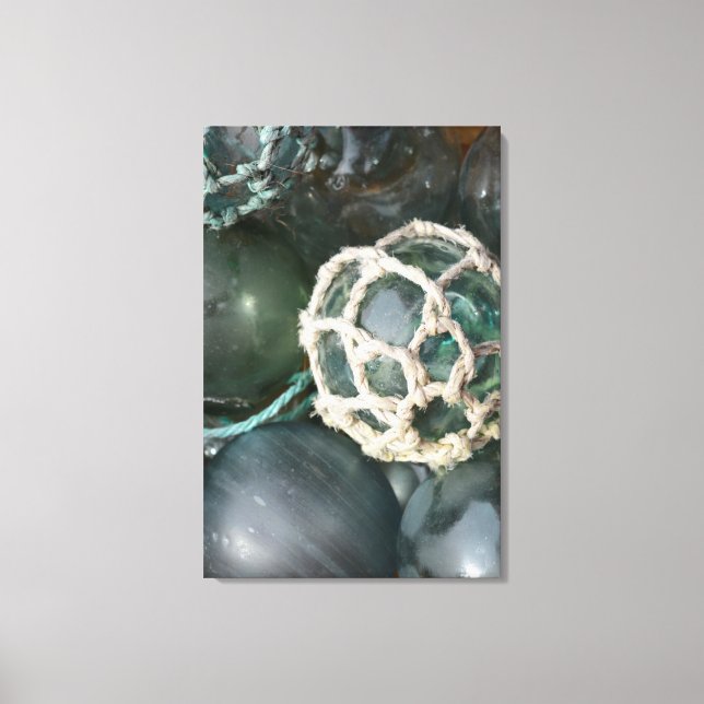 Lienzo Muchas carrozas de pesca de vidrio, Alaska (Anverso)