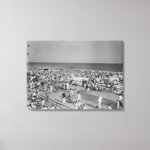Lienzo Muchedumbre en la playa