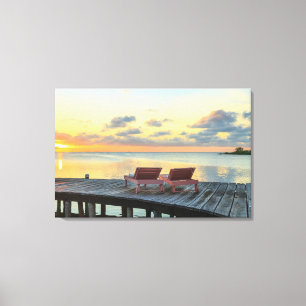 Lienzo Muelle con vista al océano, Belice