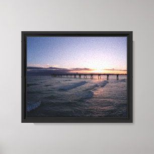 Lienzo Muelle de la Isla Okaloosa Florida Atardecer vía D