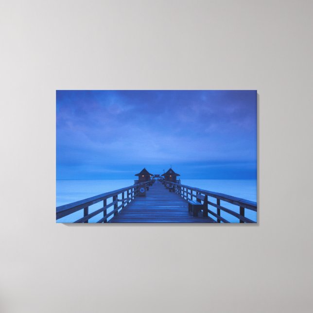 Lienzo Muelle de Nápoles, amanecer (Anverso)
