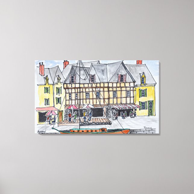 Lienzo Muelle Franklin, Saint-Goustan | Auray, Bretaña (Anverso)
