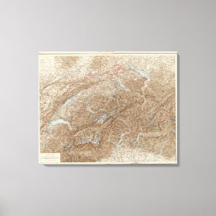 Lienzo Muere Schweiz, mapa del atlas de Suiza