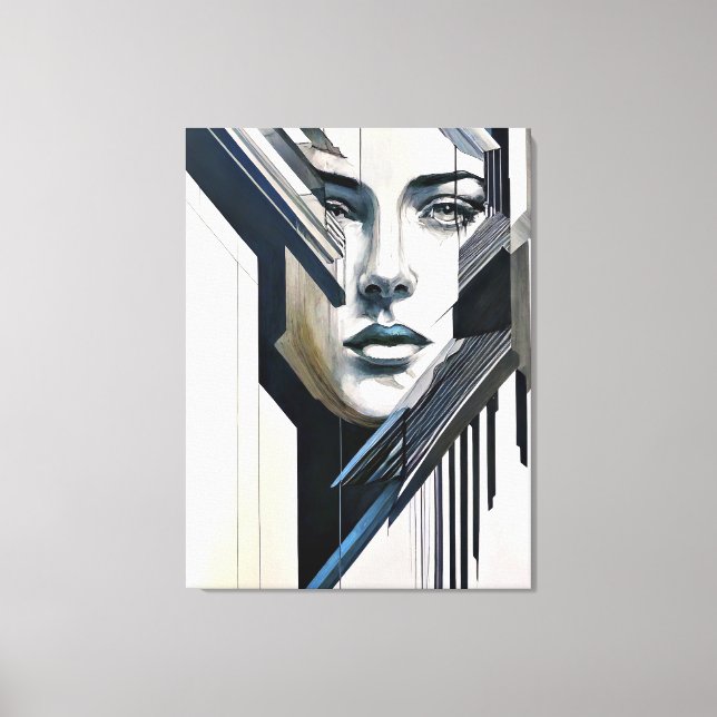 Lienzo Mujer abstracta geométrica (Anverso)