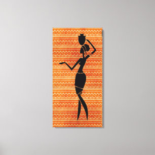 Lienzo Mujer africana con jug Silhouette