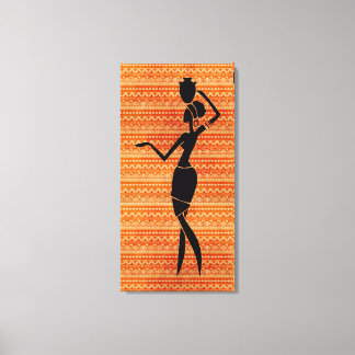 Lienzo Mujer africana con jug Silhouette