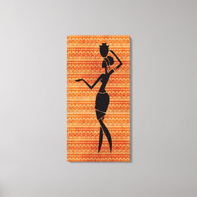 Lienzo Mujer africana con jug Silhouette (Anverso)