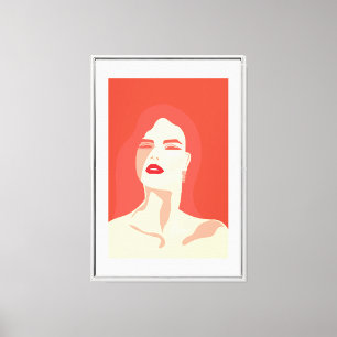 Lienzo Mujer apasionada en rojo