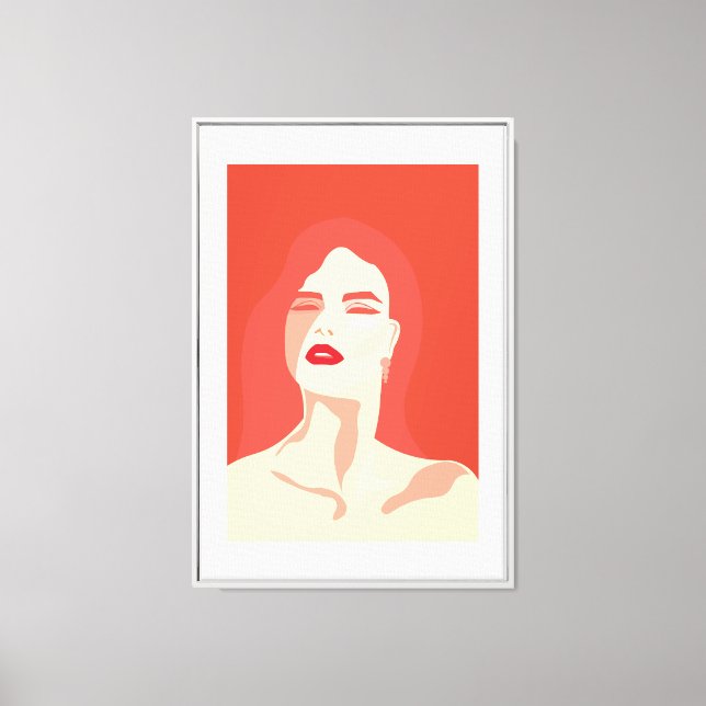 Lienzo Mujer apasionada en rojo (Anverso)