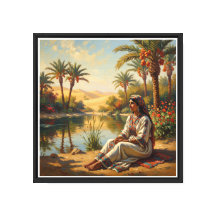 Mujer árabe en el oasis
