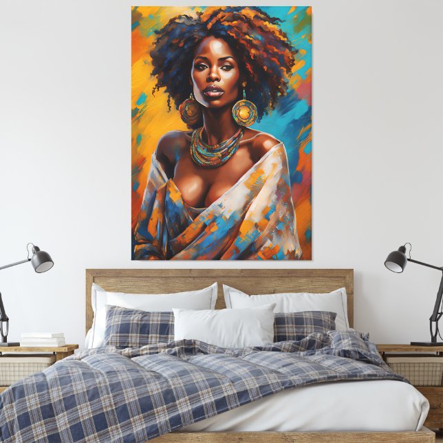 Lienzo Mujer Boho en Girasol Expresiva Hippie (Insitu(Dormitorio))