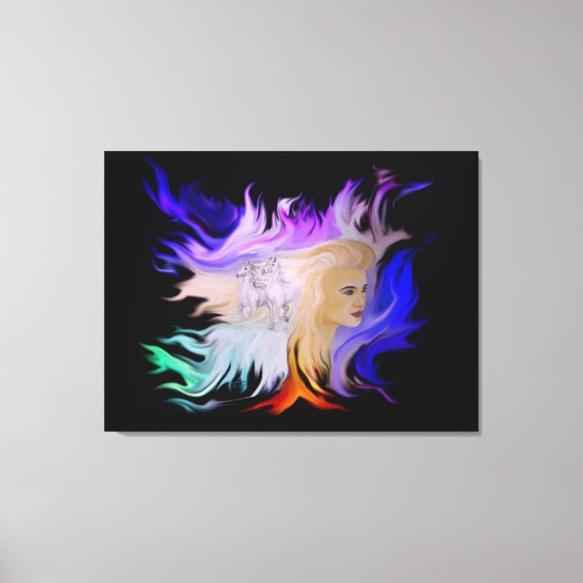 Lienzo Mujer con caballo (Anverso)