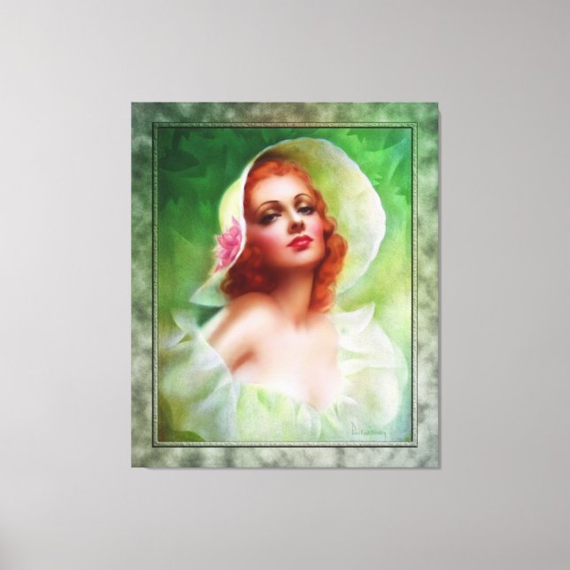 Lienzo Mujer con cabeza roja de Pearl Frush Brudon (Anverso)