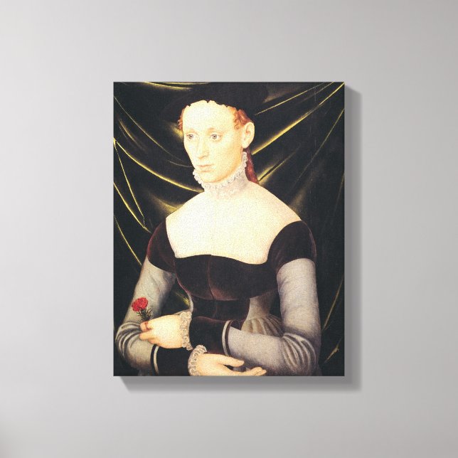 Lienzo Mujer con clavel (Anverso)