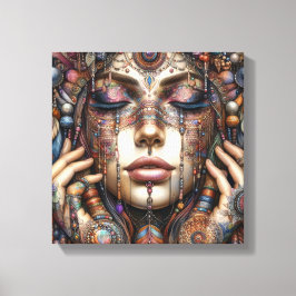 Lienzo Mujer con elaborada fundamentación de inspiración 