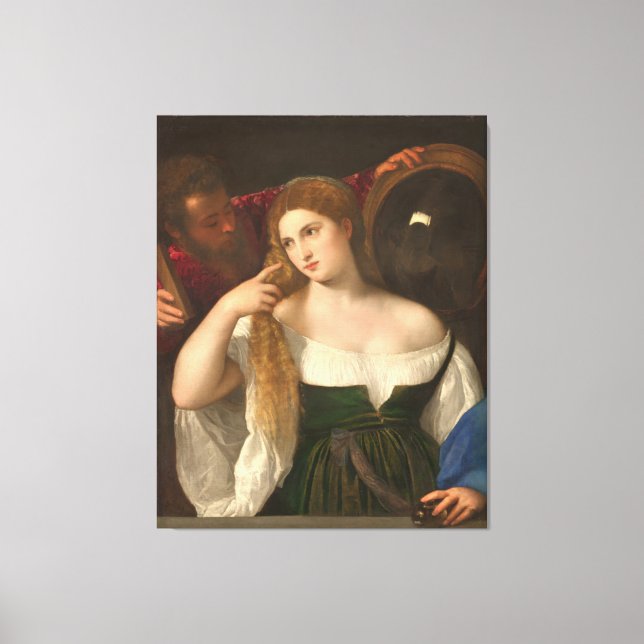 Lienzo Mujer con espejo de titiana (Anverso)