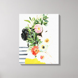 Lienzo Mujer con flores