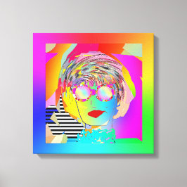 Lienzo Mujer Con Gafas De Arcoiris + Una Sonrisa