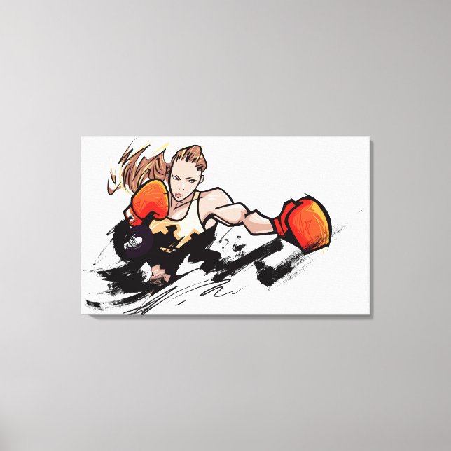 Lienzo Mujer con guante de boxeo (Anverso)