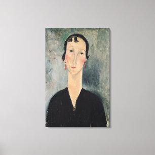 Lienzo Mujer con los pendientes