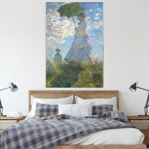 Lienzo Mujer con parasol - Madame Monet y su hijo