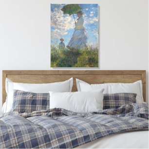 Lienzo Mujer con parasol Paisaje francés