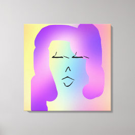 Lienzo Mujer Con Poster De Pelo Púrpura