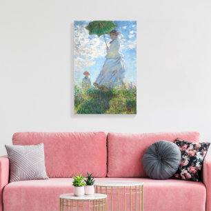 Lienzo Mujer con un parasol de Claude Monet