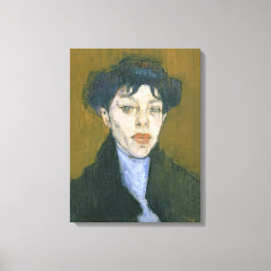 Lienzo Mujer con una bufanda azul, c.1912 (aceite en