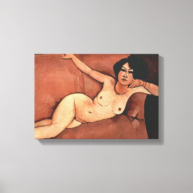Lienzo Mujer De Amedeo Modigliani En Un Sofá (Anverso)