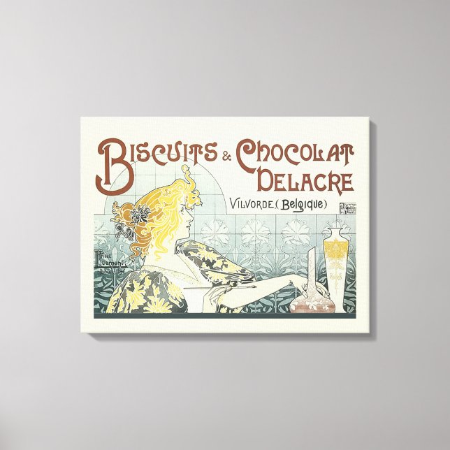 Lienzo Mujer de Chocolate Art Nouveau (Anverso)