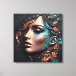 Lienzo Mujer De Cobre - Creación De AI