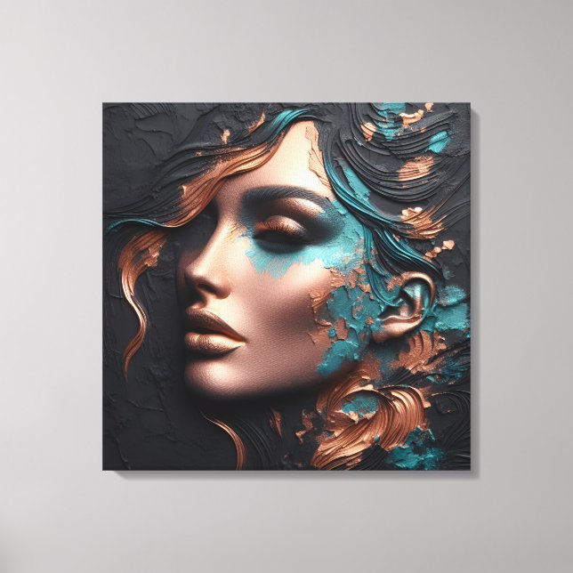 Lienzo Mujer De Cobre - Creación De AI (Anverso)
