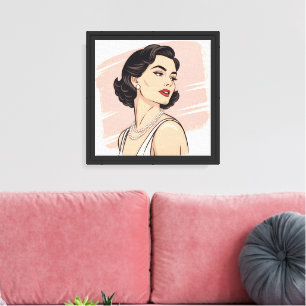 Lienzo Mujer de Elegancia Vintage en Posado