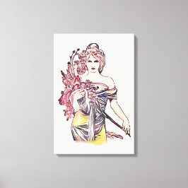 Lienzo Mujer de flores