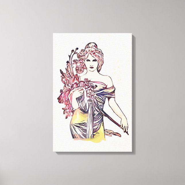 Lienzo Mujer de flores (Anverso)