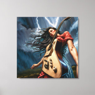 Lienzo Mujer de Guitarra Torcida
