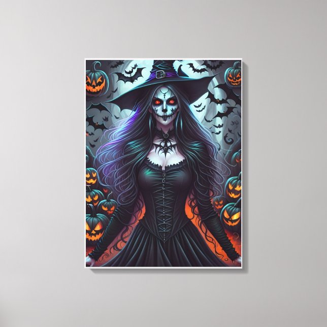 Lienzo Mujer de Halloween (Anverso)